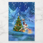 Merry kerst wens je leuke vrienden voedselcontainer etiket (Enkel label)