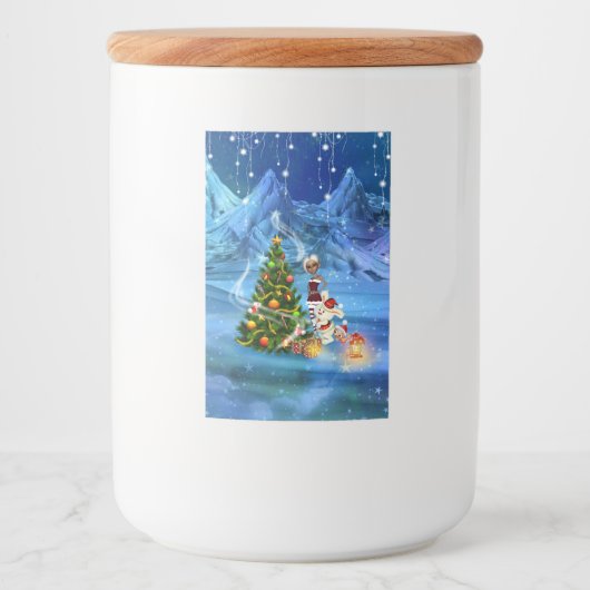 Merry kerst wens je leuke vrienden voedselcontainer etiket (Voorkant)