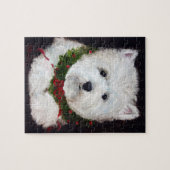 Merry kerst Westie West Highland Terrier Gift Legpuzzel (Horizontaal)