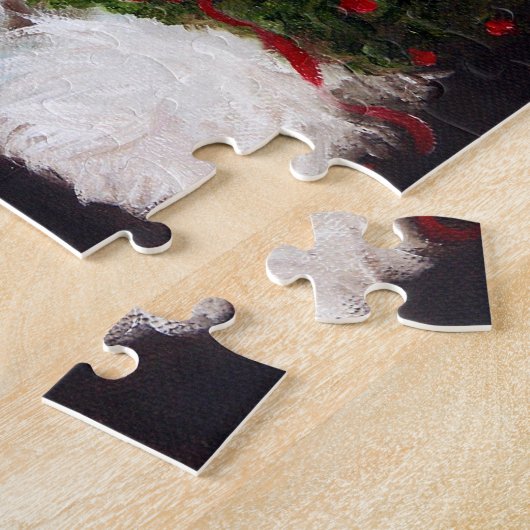 Merry kerst Westie West Highland Terrier Gift Legpuzzel (Zijkant)