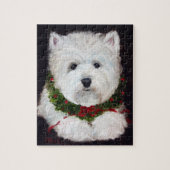 Merry kerst Westie West Highland Terrier Gift Legpuzzel (Verticaal)