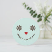 Merry kerst Whimsical Funny Smiley Foto Feestdagenkaart (Staand voorkant)