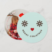 Merry kerst Whimsical Funny Smiley Foto Feestdagenkaart (Voorkant / Achterkant)