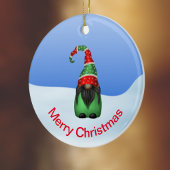 Merry kerst Whimsical Gnome Keramisch Ornament