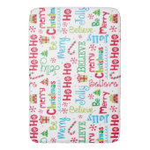 Merry kerst Whimsical Modern Jolly Typografie Badmat (Voorkant Verticaal)