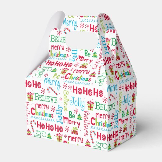 Merry kerst Whimsical Modern Jolly Typografie Bedankdoosjes (Achterkant)