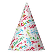 Merry kerst Whimsical Modern Jolly Typografie Feesthoedjes (Links)