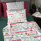 Merry kerst Whimsical Modern Jolly Typografie Fleece Deken