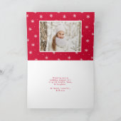 Merry kerst Whimsical Red Script-foto Feestdagen Kaart (Binnen)