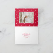 Merry kerst Whimsical Red Script-foto Feestdagen Kaart (Binnen)