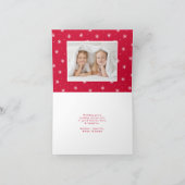 Merry kerst Whimsical Red Script-foto Feestdagen Kaart (Binnen)