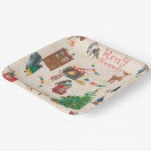 Merry kerst Wildlife Fun Papieren Bordje (Gebogen)