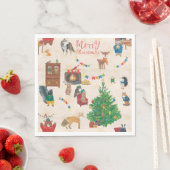 Merry kerst Wildlife Fun Servet (Insitu)