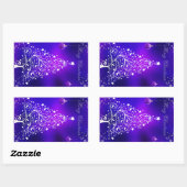 Merry kerst witte boom rechthoekige sticker (Vel)