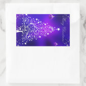 Merry kerst witte boom rechthoekige sticker (Tas)