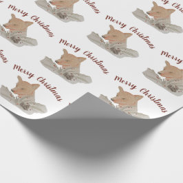 Merry kerst Woodland Fox Cadeaupapier