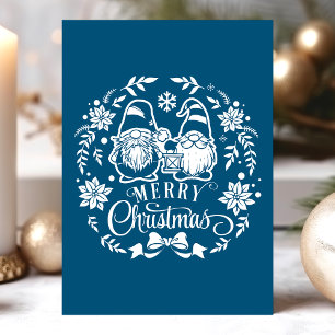 Merry kerst Wreath Gnome Feestdagen Kaart