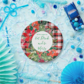 Merry kerst Wreath Red Pset Green Papieren Bordje (Feest)