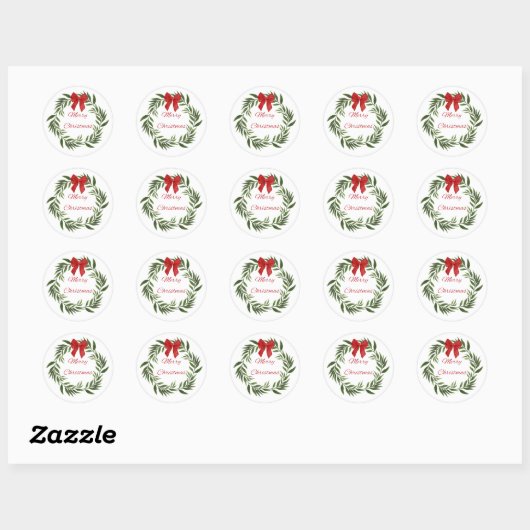 Merry kerst Wreath Sticker (Vel)