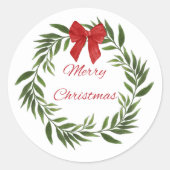Merry kerst Wreath Sticker (Voorkant)