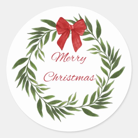 Merry kerst Wreath Sticker (Voorkant)