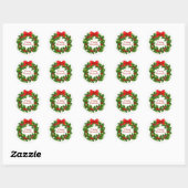 Merry kerst Wreath Sticker (Vel)