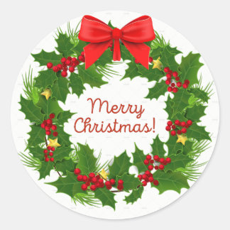 Merry kerst Wreath Sticker