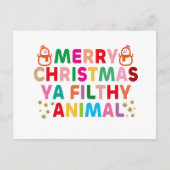 Merry kerst Ya Filthy Animal Briefkaart (Voorkant)