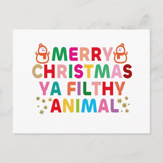 Merry kerst Ya Filthy Animal Briefkaart (Voorkant)