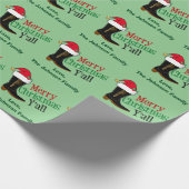 Merry kerst Yall Funny Cowboy Boot Custom Cadeaupapier (Hoek)