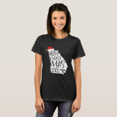 Merry kerst Yall Georgia State Map T-shirt (Voorkant volledig)