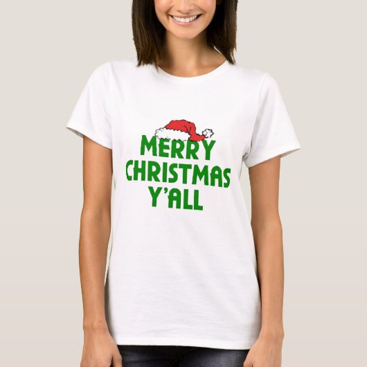 Merry kerst Yall T-shirt (Voorkant)