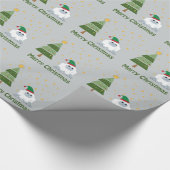 Merry kerst Yeti Cadeaupapier (Hoek)