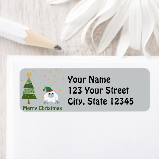 Merry kerst Yeti Etiket (Insitu)