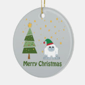 Merry kerst Yeti Keramisch Ornament (Links)