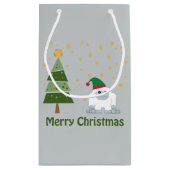 Merry kerst Yeti Klein Cadeauzakje (Achterkant)