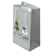 Merry kerst Yeti Klein Cadeauzakje (Voorkant Gekanteld)