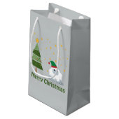 Merry kerst Yeti Klein Cadeauzakje (Achterkant Gekanteld)