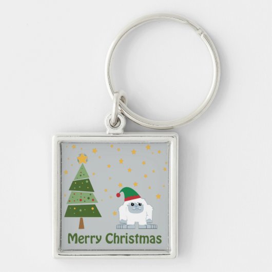 Merry kerst Yeti Sleutelhanger (Voorkant)