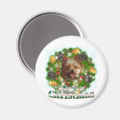 Merry kerst Yorkie Magneet (Voorkant / Achterkant)