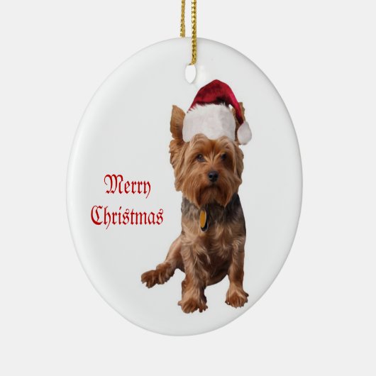 Merry kerst Yorkshire Terrier Ornament (Rechts)