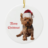 Merry kerst Yorkshire Terrier Ornament (Voorkant)
