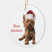 Merry kerst Yorkshire Terrier Ornament (Links)