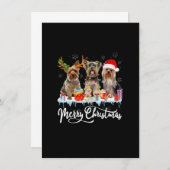 Merry kerst Yorkshire Terrier Santa Reindeer L Kaart (Voorkant / Achterkant)