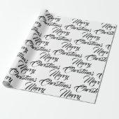 Merry kerst zwart wit aangepast script elegant cadeaupapier (Uitgerold)