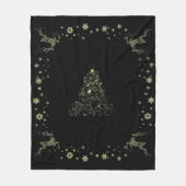 Merry kerst zwarte Fleece Blanket Deken (Voorkant)