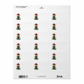 Merry KerstAdresetiketten Cute Elf Etiket (Full Sheet)