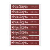 Merry-kerstadreslabel, wraparound (Vel)