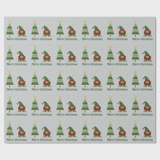 Merry kerstaffel cadeaupapier (Vlak)