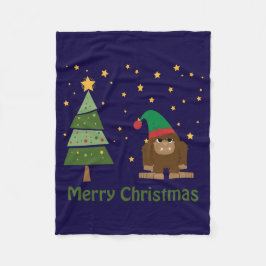 Merry kerstaffel fleece deken